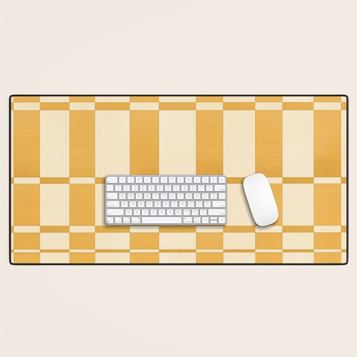 Abstract Yellow Retro Eclectic Pattern Desk Mat Gallery Image 1