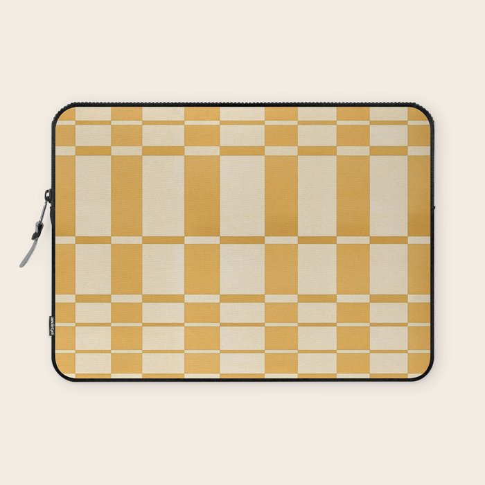 Abstract Yellow Retro Eclectic Pattern Laptop Sleeve Gallery Image 1