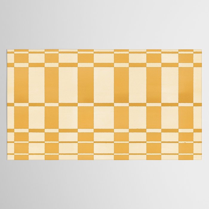 Abstract Yellow Retro Eclectic Pattern Tablecloth Gallery Image 2