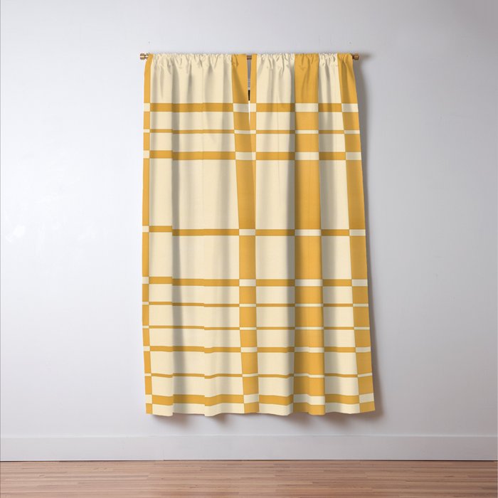 Abstract Yellow Retro Eclectic Pattern Window Curtain Gallery Image 3