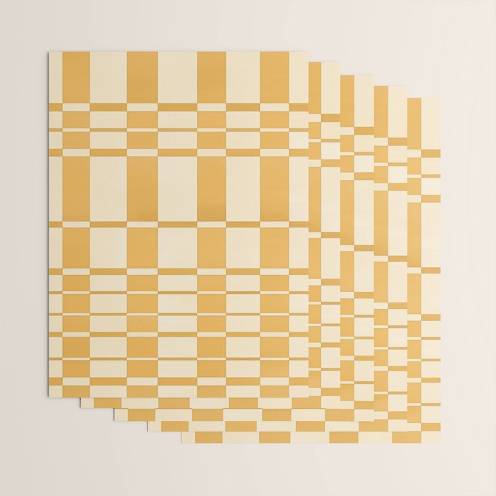 Abstract Yellow Retro Eclectic Pattern Wrapping Paper Gallery Image 3