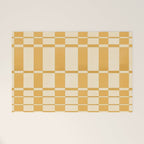 Abstract Yellow Retro Eclectic Pattern Welcome Mat Gallery Image 1