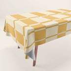 Abstract Yellow Retro Eclectic Pattern Tablecloth Gallery Image 1