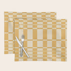 Abstract Yellow Retro Eclectic Pattern Placemat Gallery Image 1