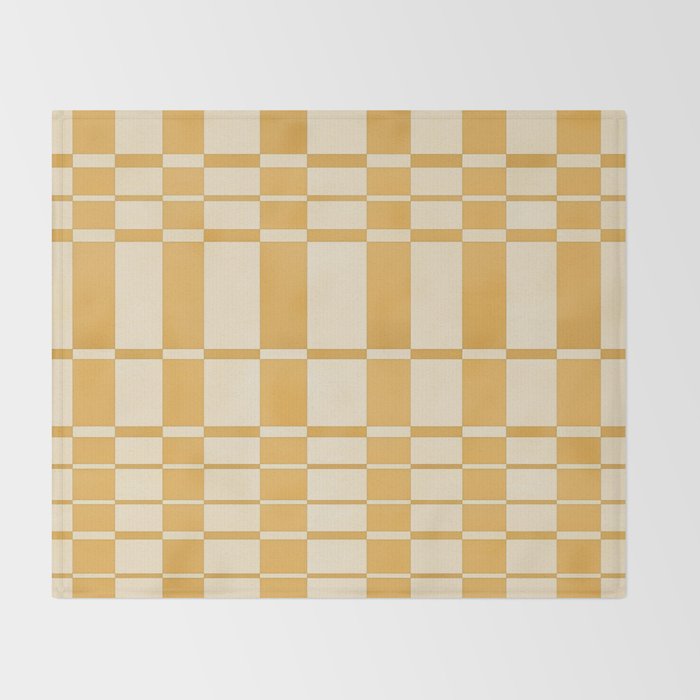 Abstract Yellow Retro Eclectic Pattern Throw Blanket Gallery Image 2
