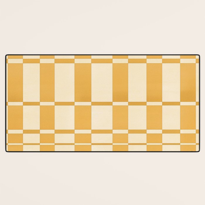 Abstract Yellow Retro Eclectic Pattern Desk Mat Gallery Image 3