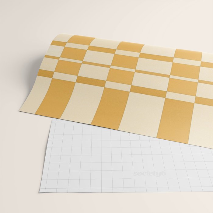 Abstract Yellow Retro Eclectic Pattern Wrapping Paper Gallery Image 2