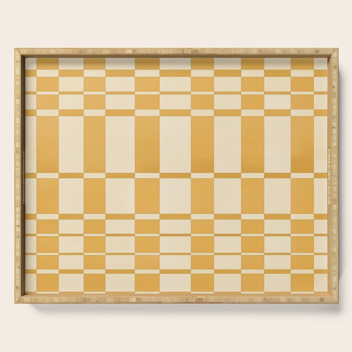 Abstract Yellow Retro Eclectic Pattern Serving Tray Gallery Image 1