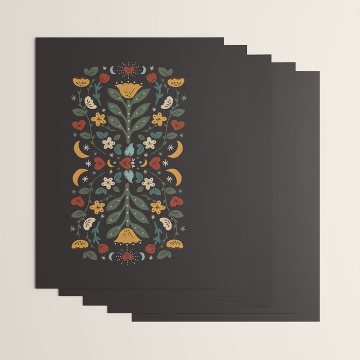 Folk Floral | Fall Colors Wrapping Paper Gallery Image 3