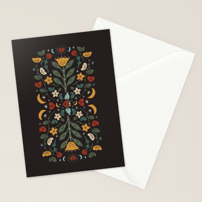 Folk Floral | Fall Colors Stationery Card Gallery Image 2