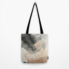 Peace and Quiet [2]: a pretty, minimal abstract piece in gray and peach by Alyssa Hamilton Art Tote Bag Gallery Image 2