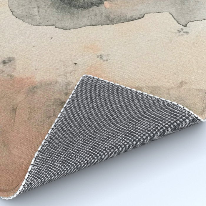 Peace and Quiet [2]: a pretty, minimal abstract piece in gray and peach by Alyssa Hamilton Art Rug Gallery Image 4