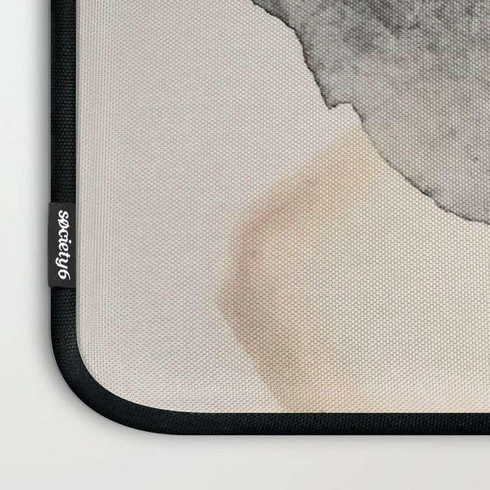 Peace and Quiet [2]: a pretty, minimal abstract piece in gray and peach by Alyssa Hamilton Art Laptop Sleeve Gallery Image 3