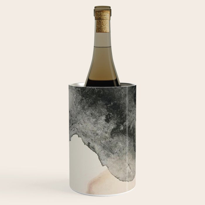 Peace and Quiet [2]: a pretty, minimal abstract piece in gray and peach by Alyssa Hamilton Art Wine Chiller Gallery Image 2
