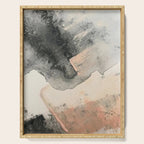 Peace and Quiet [2]: a pretty, minimal abstract piece in gray and peach by Alyssa Hamilton Art Serving Tray Gallery Image 1