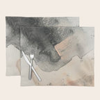 Peace and Quiet [2]: a pretty, minimal abstract piece in gray and peach by Alyssa Hamilton Art Placemat Gallery Image 1