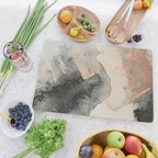 Peace and Quiet [2]: a pretty, minimal abstract piece in gray and peach by Alyssa Hamilton Art Cutting Board Gallery Image 2