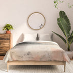 Peace and Quiet [2]: a pretty, minimal abstract piece in gray and peach by Alyssa Hamilton Art Comforter Gallery Image 3