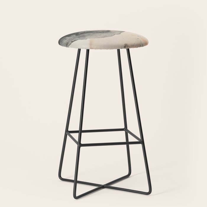 Peace and Quiet [2]: a pretty, minimal abstract piece in gray and peach by Alyssa Hamilton Art Stool Gallery Image 1