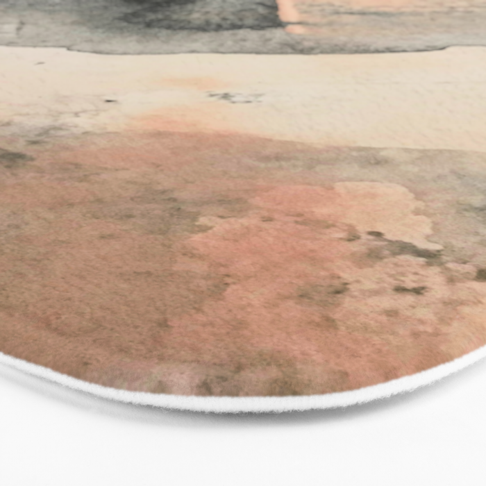 Peace and Quiet [2]: a pretty, minimal abstract piece in gray and peach by Alyssa Hamilton Art Bath Mat Gallery Image 3