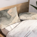 Peace and Quiet [2]: a pretty, minimal abstract piece in gray and peach by Alyssa Hamilton Art Pillow Sham Gallery Image 2