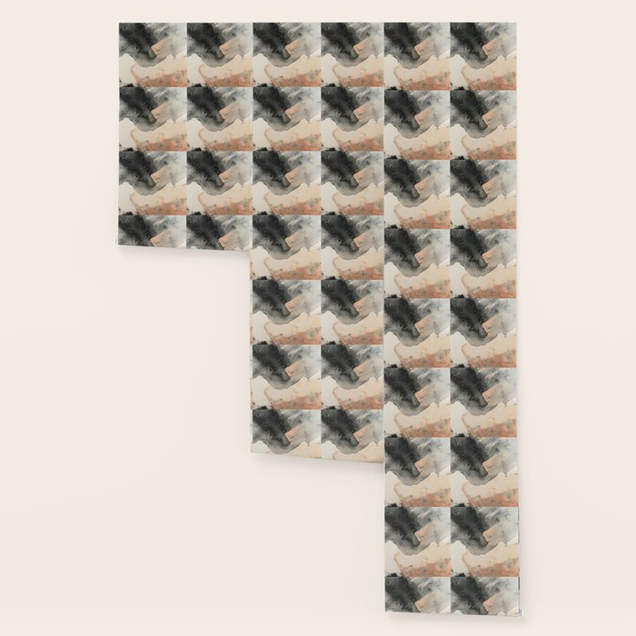 Peace and Quiet [2]: a pretty, minimal abstract piece in gray and peach by Alyssa Hamilton Art Wallpaper Gallery Image 3