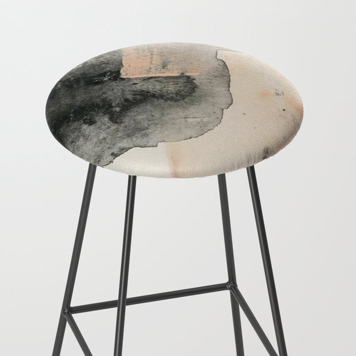 Peace and Quiet [2]: a pretty, minimal abstract piece in gray and peach by Alyssa Hamilton Art Stool Gallery Image 2