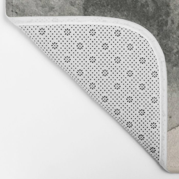 Peace and Quiet [2]: a pretty, minimal abstract piece in gray and peach by Alyssa Hamilton Art Bath Mat Gallery Image 2