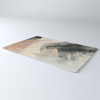 Peace and Quiet [2]: a pretty, minimal abstract piece in gray and peach by Alyssa Hamilton Art Rug Gallery Image 3