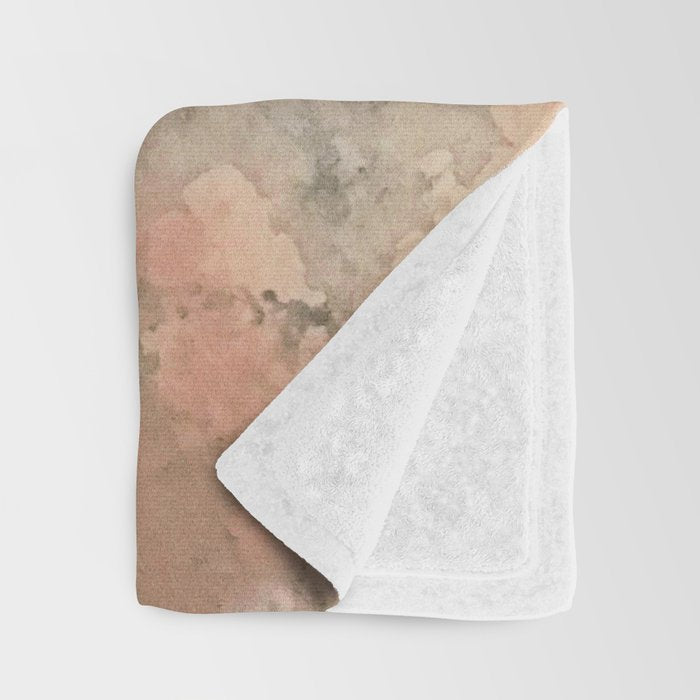 Peace and Quiet [2]: a pretty, minimal abstract piece in gray and peach by Alyssa Hamilton Art Throw Blanket Gallery Image 3