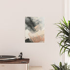 Peace and Quiet [2]: a pretty, minimal abstract piece in gray and peach by Alyssa Hamilton Art Poster Gallery Image 2