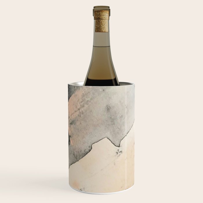 Peace and Quiet [2]: a pretty, minimal abstract piece in gray and peach by Alyssa Hamilton Art Wine Chiller Gallery Image 3