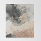 Peace and Quiet [2]: a pretty, minimal abstract piece in gray and peach by Alyssa Hamilton Art Throw Blanket Gallery Image 2
