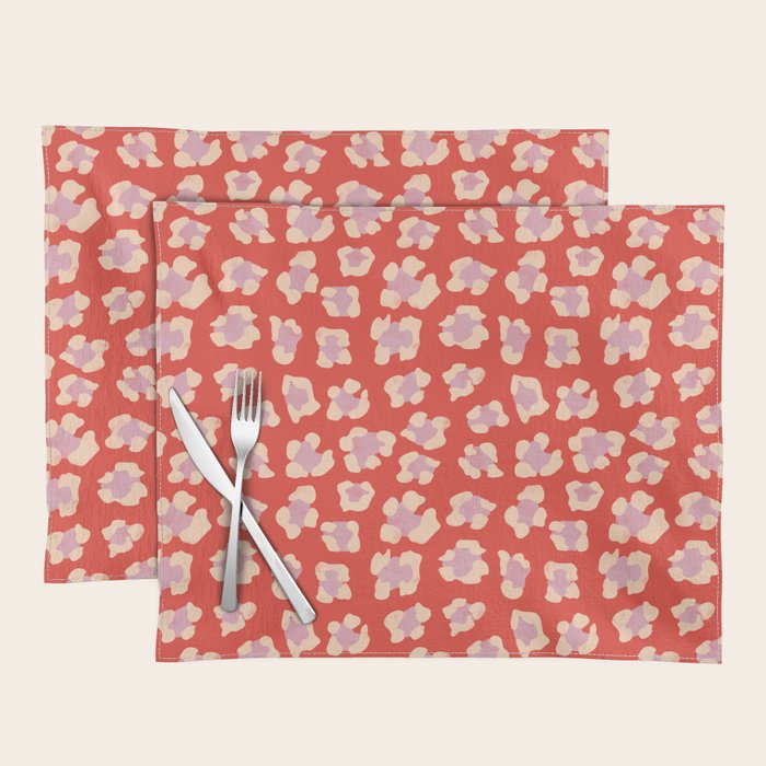 Dopamine Leopard Print In Red And Pink Placemat Gallery Image 1