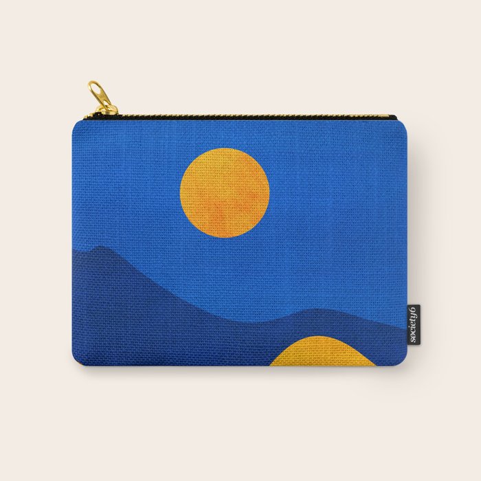 Moonrise Mountains / Blue and Orange Carry All Pouch Gallery Image 1