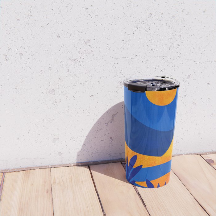 Moonrise Mountains / Blue and Orange Travel Mug Gallery Image 4