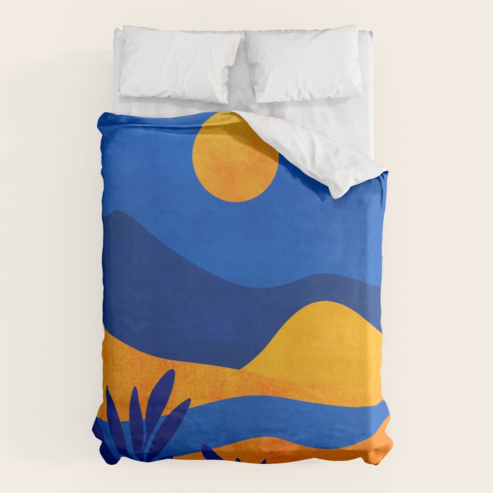 Moonrise Mountains / Blue and Orange Duvet Cover Gallery Image 1