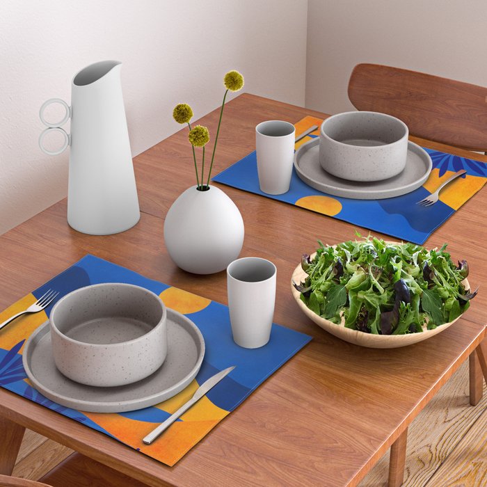 Moonrise Mountains / Blue and Orange Placemat Gallery Image 2