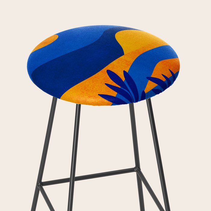 Moonrise Mountains / Blue and Orange Stool Gallery Image 2