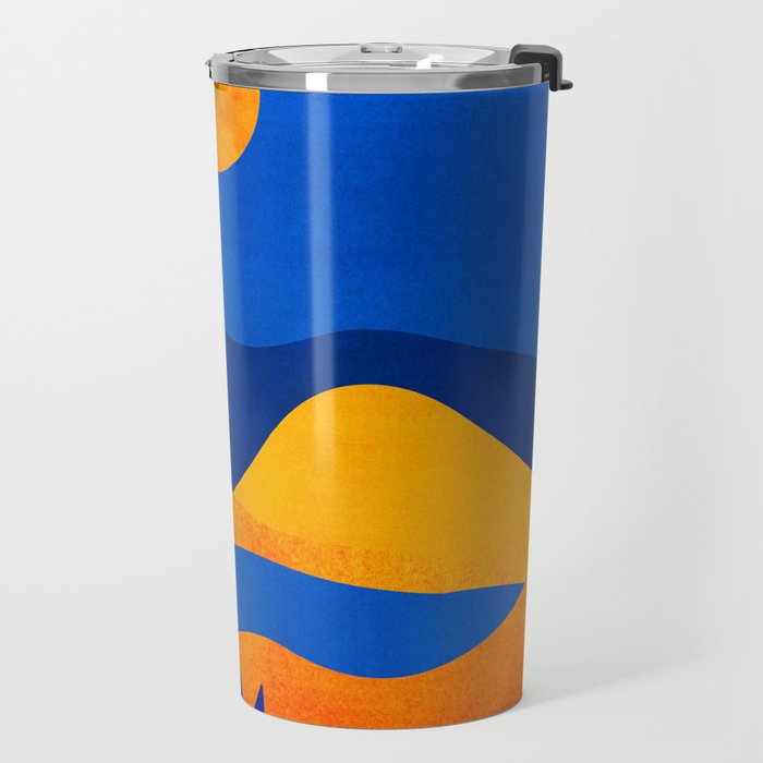 Moonrise Mountains / Blue and Orange Travel Mug Gallery Image 2