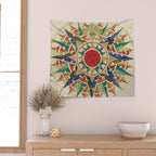 Vintage Compass Rose Diagram (1502) Wall Tapestry Gallery Image 2