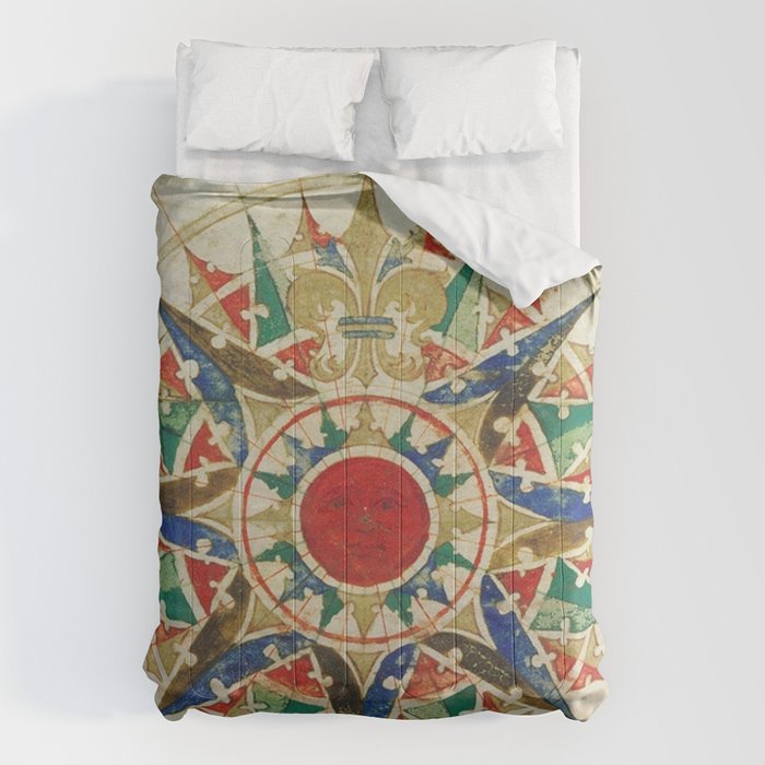 Vintage Compass Rose Diagram (1502) Comforter Gallery Image 6