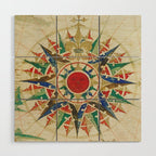 Vintage Compass Rose Diagram (1502) Wood Wall Art Gallery Image 1