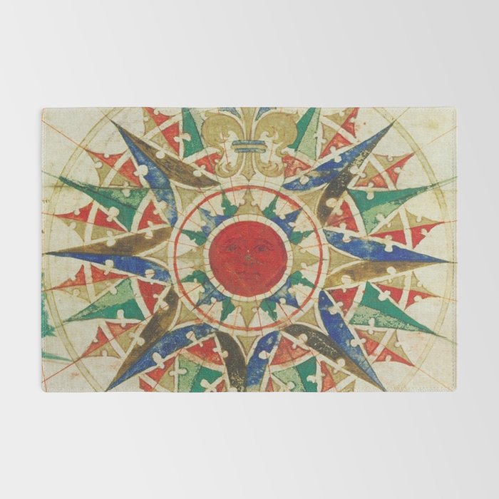 Vintage Compass Rose Diagram (1502) Rug Gallery Image 2
