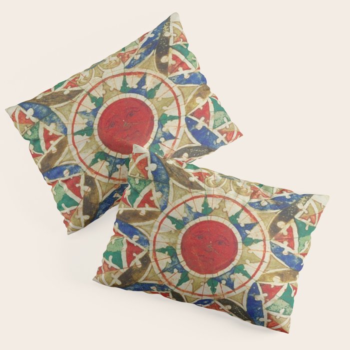 Vintage Compass Rose Diagram (1502) Pillow Sham Gallery Image 1
