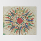 Vintage Compass Rose Diagram (1502) Throw Blanket Gallery Image 2