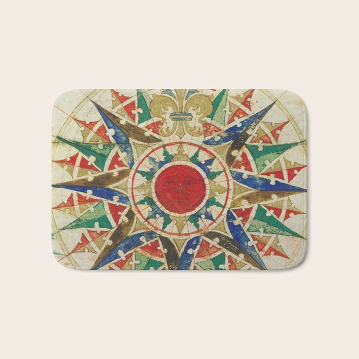 Vintage Compass Rose Diagram (1502) Bath Mat Gallery Image 1