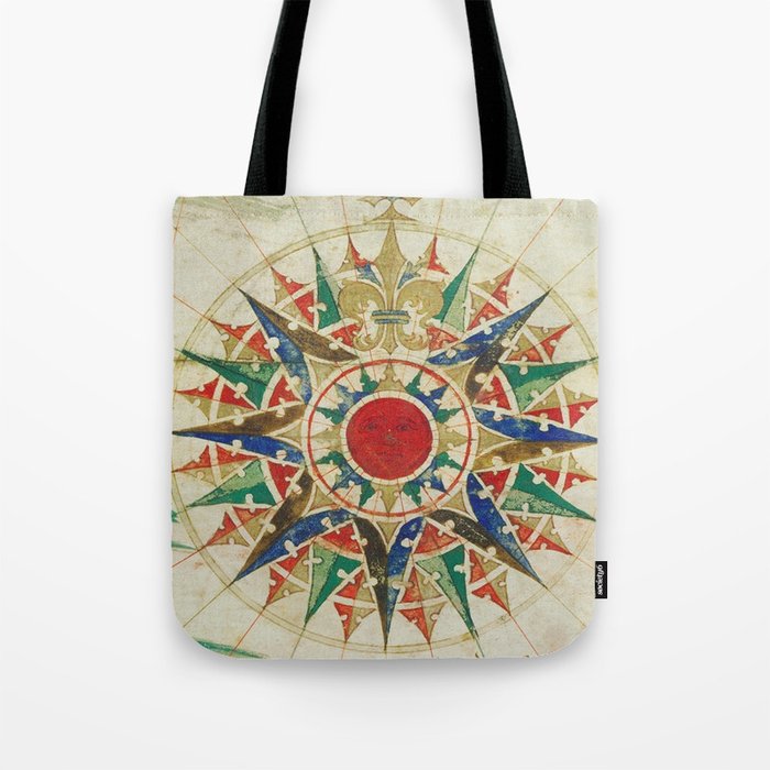 Vintage Compass Rose Diagram (1502) Tote Bag Gallery Image 1