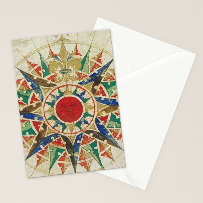 Vintage Compass Rose Diagram (1502) Stationery Card Gallery Image 2