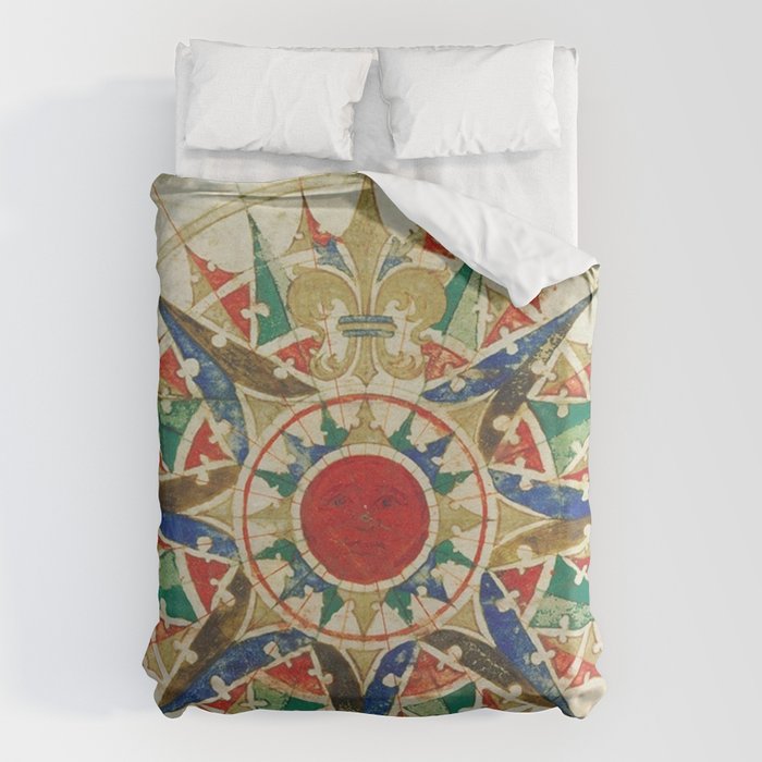 Vintage Compass Rose Diagram (1502) Duvet Cover Gallery Image 6